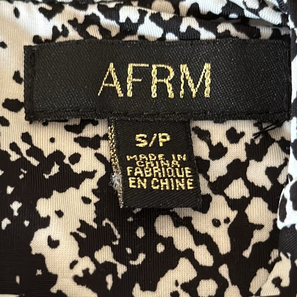 AFRM Bette Long Sleeve Mini Dress Black/White Animal Print Size Small - Picture 3 of 13